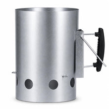 Carica l'immagine nel visualizzatore di Gallery, 1 Accendifuoco BBQ in Acciaio XL - Camino Accenditore Carbone - ⌀19,5cm x 30,5cm - Avviatore Brace Rapido per Barbecue, 