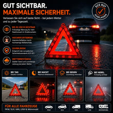 Carica l'immagine nel visualizzatore di Gallery, Triangolo d’Emergenza Auto 2027 Rosso ECE R27 – Accessorio di Sicurezza Stradale per Incidenti e Guasti – Pannello Rifle