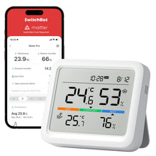 Carica l'immagine nel visualizzatore di Gallery, SwitchBot Termometro e Igrometro, Monitor Temperatura/Umidità con Data e Previsione del Tempo, Raggio Bluetooth di 120m,
