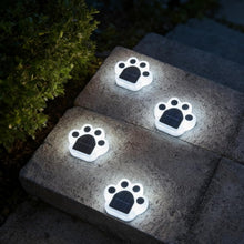 Carica l'immagine nel visualizzatore di Gallery, Fohil Luci solari da giardino per esterni, confezione da 4 luci solari per recinzione, stampa zampe, decorazioni imperme