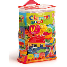 Carica l&#39;immagine nel visualizzatore di Gallery, Clementoni Clemmy Plus - 60 Mattoncini per Costruzioni, Gioco Prima Infanzia Made in Italy, Bambini 18-36 Mesi, 100% Igienici e Lavabili, per Sviluppare Manualità, Percezione Visiva e Fantasia, 14880