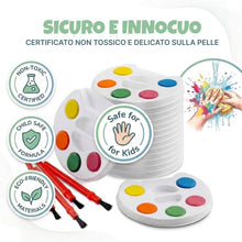Carica l'immagine nel visualizzatore di Gallery, Set mini di acquerelli (confezione da 24) con 5 colori, tavolozza e penello