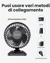 Carica l'immagine nel visualizzatore di Gallery, Gaiatop Ventilatore USB da scrivania, piccolo ma potente, portatile, silenzioso, 3 velocità, regolabile, mini ventilator