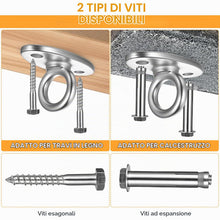 Carica l'immagine nel visualizzatore di Gallery, Ganci ad Occhiello Acciaio Inox per Soffitto e Pareti