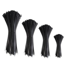Carica l'immagine nel visualizzatore di Gallery, Set di fascette stringicavo nero 100/150/200/300 mm, 200 pezzi, fascette stringicavo resistenti ai raggi UV, per interni