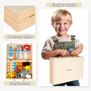 Vanplay Gioco Bambino 3 Anni Cassetta Attrezzi Bambini Giochi in Legno Attrezzi Giocattolo Giochi Educativi Giocattoli Bambino 3 4 5 Anni Regalo (53 Pezzi)