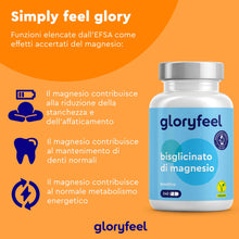 Carica l&#39;immagine nel visualizzatore di Gallery, Magnesio Bisglicinato, 400mg Magnesio Elementare per Dose Giornaliera, Scorta 2 Mesi, Alto Dosaggio, Magnesio Chelato Digeribile ad Alta Biodisponibilità, 100% Vegan