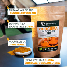 Carica l'immagine nel visualizzatore di Gallery, Curcuma in polvere BIO 200g | 3% Curcumina | Dolori Articolari e Mobilità