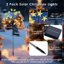 Carica l'immagine nel visualizzatore di Gallery, Fohil Luci Natalizie Solari, 2 Pezzi Luci Solari da Giardino 40LED Stella Luci di Natale Esterno, Addobbi Natalizi per E