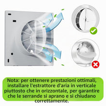 Carica l'immagine nel visualizzatore di Gallery, Aspiratore Bagno 100mm Ventola Aspirazione Bagno Silenzioso,12W Estrattore Aria Silenzioso con Valvola Antiritorno, Vent