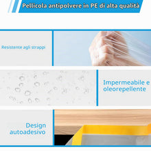 Carica l'immagine nel visualizzatore di Gallery, Bafumiu Set di 4 Teli Plastica per Imbiancare (80m totali) – Teli Copritutto per Imbianchino, Teli Plastica per Coprire 