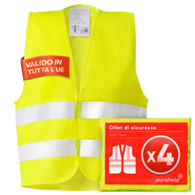 Carica l'immagine nel visualizzatore di Gallery, PURAHELP Set di 4 Gilet Alta Visibilità - Riflettenti Auto