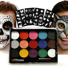 Carica l'immagine nel visualizzatore di Gallery, Kit Truccabimbi Halloween Face Painting 15 Colori Trucco Viso