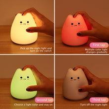 Carica l'immagine nel visualizzatore di Gallery, Tremdwoto lampada gatto Luce notturna per bambini, 7 Colore Lampada da notte per gatti Luce notturna a batteria per came