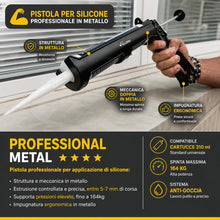 Carica l'immagine nel visualizzatore di Gallery, Boldrini pistola professionale per silicone e sigillanti – Struttura e meccanica in metallo robusto – Supporta pressioni
