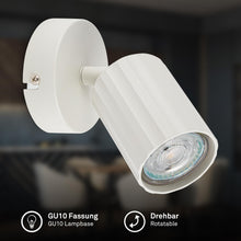 Carica l'immagine nel visualizzatore di Gallery, Briloner - Applique da parete interno, orientabile, GU10, max. 9W, applique camera da letto, applique da interno, appliq