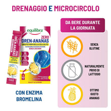 Carica l'immagine nel visualizzatore di Gallery, Equilibra Dren Ananas Zero Zuccheri, Integratore con Bromelina, Rutina, Drenaggio dei Liquidi, Pesantezza delle Gambe, S