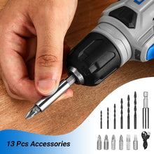 Carica l'immagine nel visualizzatore di Gallery, Trapano Avvitatore Batteria 42 accessori - DEKO PRO Trapano Avvitatore Blu con 10 mm Mandrino,Luce LED,Cavo di Ricarica 