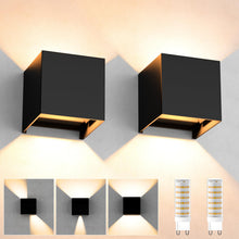 Carica l'immagine nel visualizzatore di Gallery, YrgePowk 2 Pezzi Lampade da Esterno Parete con 9W 3000K Bianco Caldo G9 Sorgente Luminosa Sostituibile，Moderna Applique da Esterno IP65 Impermeabile Angolo del Fascio Regolabile（Nero）