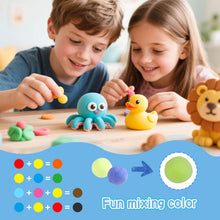 Carica l'immagine nel visualizzatore di Gallery, 48 colori, pasta da modellare autoasciugante, plastilina asciugatura dell'aria, regalo per ragazzi e ragazze dai 3 ai 12