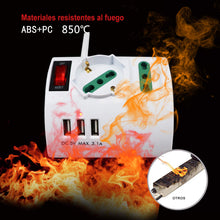 Carica l'immagine nel visualizzatore di Gallery, Extrastar Multipresa da Scrivania/Tavolo con 3 Presa USB,Presa con interruttore automatico di protezione 10A,Bianco,2500