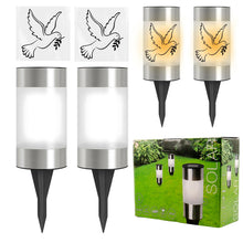 Carica l'immagine nel visualizzatore di Gallery, TaimeiMao 2 pezzi LED luce solare per tomba colomba luci per tomba per esterni, con picchetto da terra luce tombale cand
