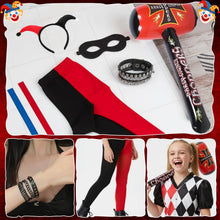 Carica l'immagine nel visualizzatore di Gallery, Costume da Clown, costume da cosplay con parrucca, camicia, pantaloncini e accessori per Halloween e Carnevale Cosplay