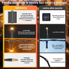 Carica l'immagine nel visualizzatore di Gallery, Catena Luminosa Solare per Esterni e Interni 22M 200LED