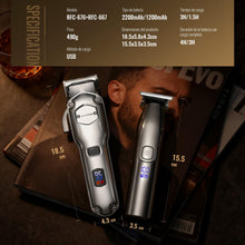 Carica l'immagine nel visualizzatore di Gallery, Tagliacapelli uomo professionale &amp; T-blade, Macchinetta per capelli, Regolabarba, Tagliacapelli elettrico, set da toelettatura IPX7 impermeabile ricaricabile per uomo