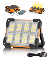 Carica l'immagine nel visualizzatore di Gallery, Faretto LED Ricaricabile,30W Faro LED Ricaricabile Solare 4 Modalità di Illuminazione SOS Flash, 6000mAh Batteria Lampad