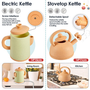 BUYGER Set Giocattoli da Cucina per Bambini, Pentole e Padelle Giocattolo Accessori Cucina Bambini, Pentolini Giochi di Ruolo Cucina per Bambini 3 + Anni