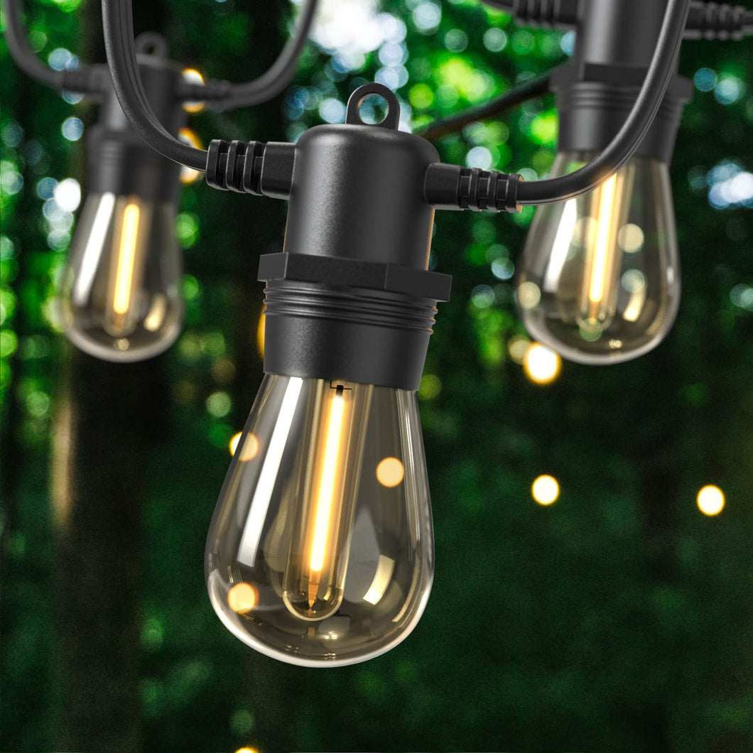 Luci Led Da Esterno Vintage 15m Con 26 Lampadine ST38 | Infrangibili, Impermeabili IP65 E Dimmabili | Per Giardino, Terrazza, Campeggio | 1 Anno Di Garanzia - 2