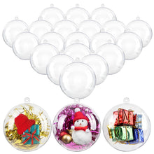 Carica l'immagine nel visualizzatore di Gallery, Uten 20 x Palla Trasparente plastica Palla di Natale Ornamentale per Decorare Alberi di Natale (8 cm)