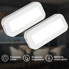 Carica l'immagine nel visualizzatore di Gallery, BRILONER - Lampade sottopensile per cucina led senza fili in set da 2 con luce bianco neutro, supporto adesivo, lampada 