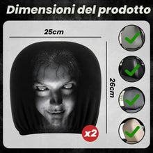 Carica l'immagine nel visualizzatore di Gallery, Copripoggiatesta Per Auto Con Faccia Spaventosa, 2 Pezzi Copripoggiatesta Faccia Horror, Coprisedili per poggiatesta Gho