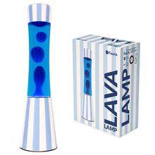 Carica l'immagine nel visualizzatore di Gallery, Fisura – Lampe à lave bleue. Lampe décorative relaxante au design original pour maison ou bureau, base à rayures, liquid