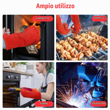 Carica l'immagine nel visualizzatore di Gallery, AUAUY Guanti per Saldatura, Guanti Ignifughi Resistenti al Calore, Rosso