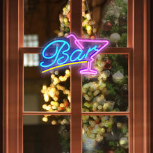 Carica l'immagine nel visualizzatore di Gallery, Targa da bar illuminata, targa al neon a LED, targa personalizzata, targa al neon cocktail, USB, rosa blu, targa al neon