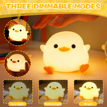 Carica l'immagine nel visualizzatore di Gallery, Luce Notturna Bambini, Simpatica Lampada da Comodino per Animali, Luce Notturna a Forma LED Ricaricabile di Anatra, luci