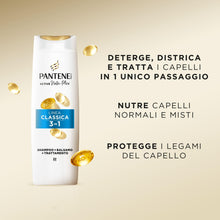 Carica l'immagine nel visualizzatore di Gallery, Pantene Pro-V Shampoo 3 in 1 Linea Classica 6x300ml per Capelli Normali e Misti, Protegge i Legami del Capello e Dona ai
