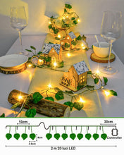 Carica l'immagine nel visualizzatore di Gallery, Dalugo Edera, catena luminosa a batteria, 2 m, 20 LED, edera, artificiale, con catena luminosa interna, verde, con timer