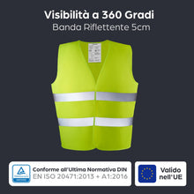 Carica l'immagine nel visualizzatore di Gallery, Prowiste 4 Giubbotti Catarifrangenti Auto Gialli – Gilet Alta visibilità
