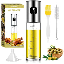 Carica l&#39;immagine nel visualizzatore di Gallery, edihome, Spruzzino Olio per Friggitrice Aria, Spruzzatore Salvagoccia, 100 ml, Spray Nebulizzatore, Oliera in Vetro e Acciaio Inox