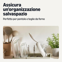 Carica l'immagine nel visualizzatore di Gallery, Amazon Basics Organizer per Pentole e Teglie, Include 10 Divisori, in Acciaio Inox, Espandibile da 31cm a 53cm