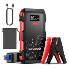 Carica l'immagine nel visualizzatore di Gallery, PGNOOGE 26800mAh 6000A Avviatore per Auto, Avviatore Batteria 12V per Motori fino a 10L Diesel e Tutti Benzina, Power Bank Portatile con Torcia LED e Display