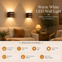 Carica l'immagine nel visualizzatore di Gallery, 2pcs 9W Applique da Parete LED Legno G9 Interno Quercia Scura Luce Fessura