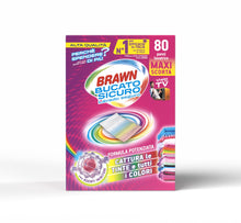 Carica l'immagine nel visualizzatore di Gallery, Brawn Bucato Sicuro Foglietti Acchiappacolore, Con Agenti Inibitori Cattura le Tinte e i Colori, Confezione da 80 Foglie