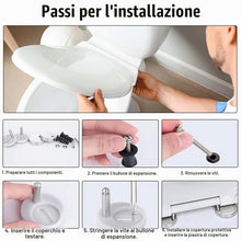 Carica l'immagine nel visualizzatore di Gallery, 2 Pezzi Viti per Sedile del Water, Cerniera per copriwater Fissaggio Coperchio WC in Acciaio Inox Parti di Riparazione A