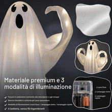 Carica l'immagine nel visualizzatore di Gallery, 2 fantasmi decorativi per Halloween, spaventosi, decorazione di Halloween da appendere con LED per esterni, giardino, te
