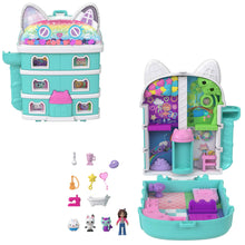 Carica l'immagine nel visualizzatore di Gallery, Polly Pocket - La Casa delle Bambole di Gabby, cofanetto con mini Gabby e 9 accessori, include gli amici gattini Pandy Panda, Dolcetto e Siregatta, giocattolo per bambini, 4+ anni, JFV02